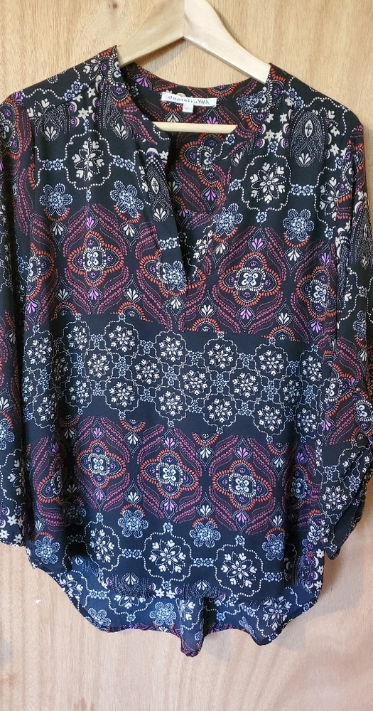 Printed sheer blouse